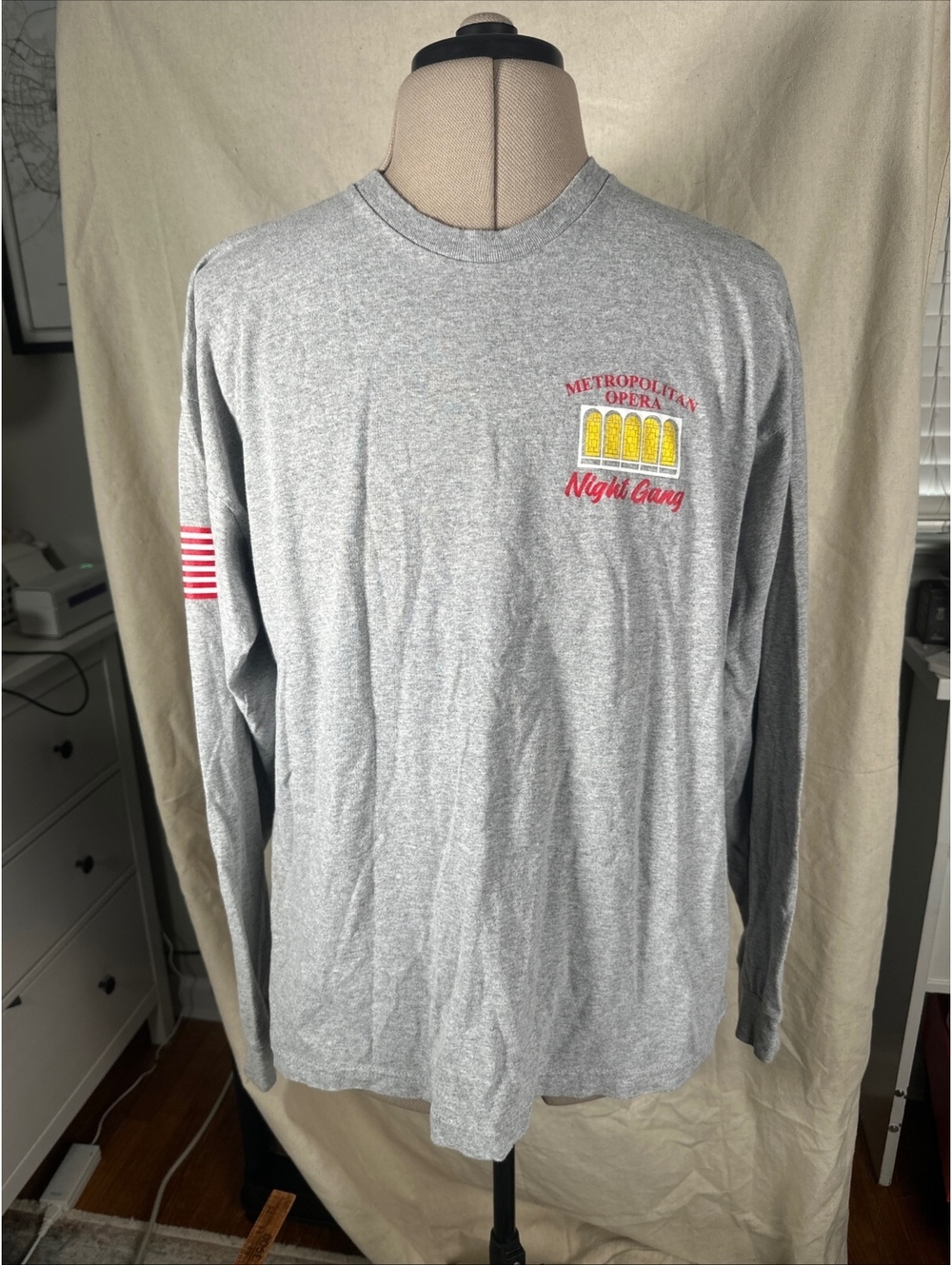 Metropolitan Opera Night Gang Long Sleeve Shirt XL Gray USA